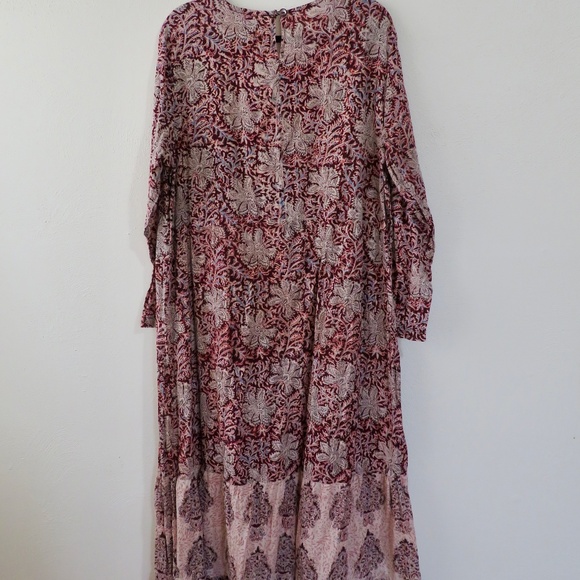 Marketplace Handwork of India Indian Cotton Maxi Dress 1W 1X Batik Print Tiered - Picture 7 of 7